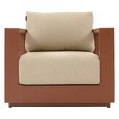 Set da giardino girevole ALLURE Beige / Mogano 5 posti - Alluminio trattato con epossidico, Poliestere Beige Zebrano / Marrone Mogano