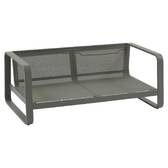 Divano da giardino DOMILLY Beige / Verde alloro 2 posti - Alluminio trattato con epossidica, Olefina Beige / Verde Alloro