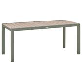 Tavolo da giardino rettangolare ÉVASION Lino / Verde alloro 6 posti - Alluminio trattato con epossidica Lino / Lauro