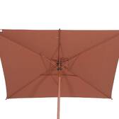 Ombrellone dritto rettangolare inclinabile LOOMPA Mogano 3 x 2 m - Acciaio, Alluminio, Poliestere Marrone Mogano