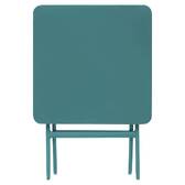 Tavolino laterale da giardino pieghevole quadrato GREENSBORO Verde opale 40 x 40 cm - Acciaio, Trattamento Antiruggine Rinforzato Verde Opale