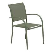 Sedia da giardino con braccioli PIAZZA Verde alloro Acciaio trattato con epossidica, Alluminio trattato con epossidica, Texaline Lauro