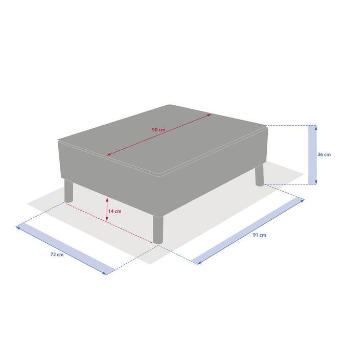 Tavolino da giardino rettangolare MOORÉA Savana 72 x 36 x 90 cm - Alluminio rivestito in epossidica, Vetro Savana