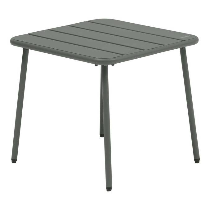 Tavolino da salotto da giardino quadrato PHUKET Verde alloro 45 x 45 cm - Acciaio rivestito in resina epossidica, Trattamento antiruggine rinforzato Lauro