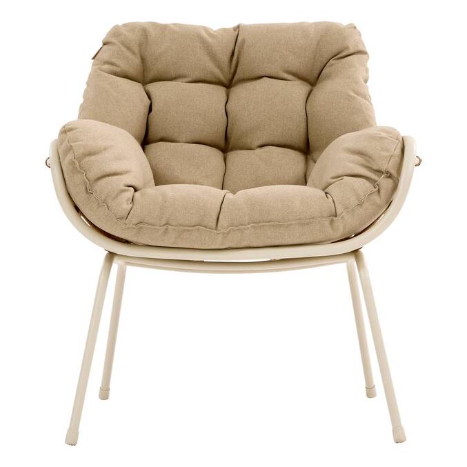 Salotto da giardino PAOPAO Beige / Argilla 4 posti - Acciaio trattato con epossidica, Trattamento antiruggine rinforzato, Poliestere Beige / Argilla