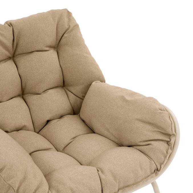 Salotto da giardino PAOPAO Beige / Argilla 4 posti - Acciaio trattato con epossidica, Trattamento antiruggine rinforzato, Poliestere Beige / Argilla