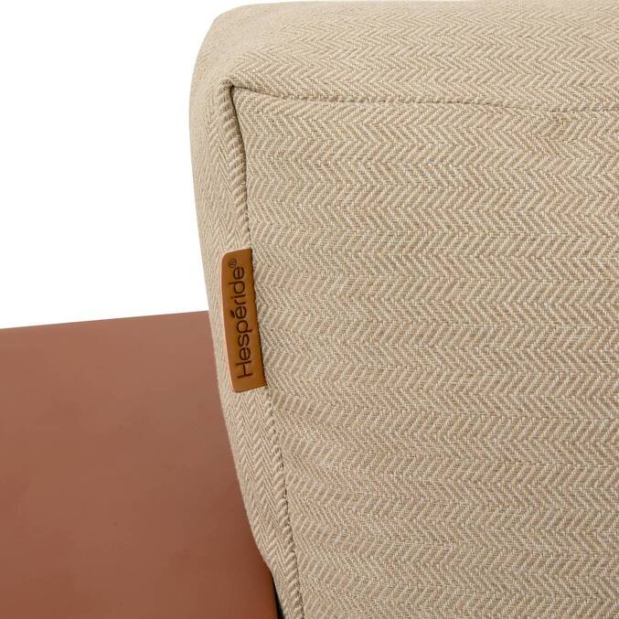 Divano angolare da giardino ALLURE Beige / Mogano 5 posti - Alluminio trattato con epossidico, Poliestere Beige / Marrone Mogano