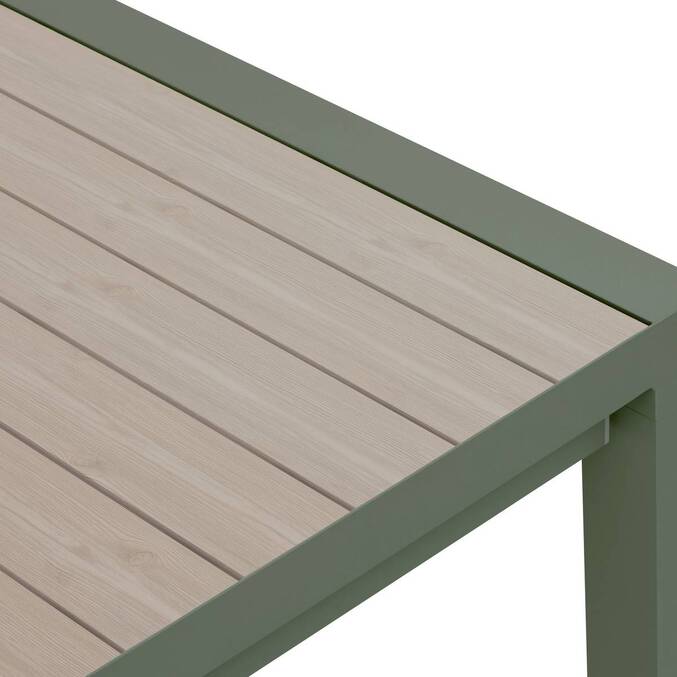 Tavolo da giardino rettangolare allungabile ÉVASION Lino / Verde alloro 10 posti - Alluminio rivestito in epossidico Lino / Lauro
