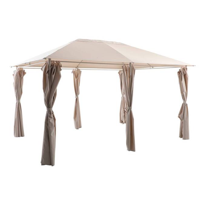 Gazebo rettangolare autoportante SANTORINI Argilla 4 x 3 m - Acciaio Argilla