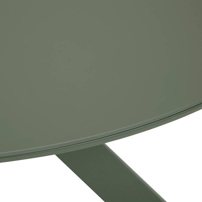 Tavolo da giardino rotondo ORYON Verde alloro 6 posti - Alluminio trattato con epossidica, Vetro3795