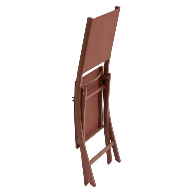 Set di 4 sedie da giardino pieghevoli ESSENTIA Mogano Acciaio trattato con epossidica, Alluminio trattato con epossidica, Texaline Marrone Mogano