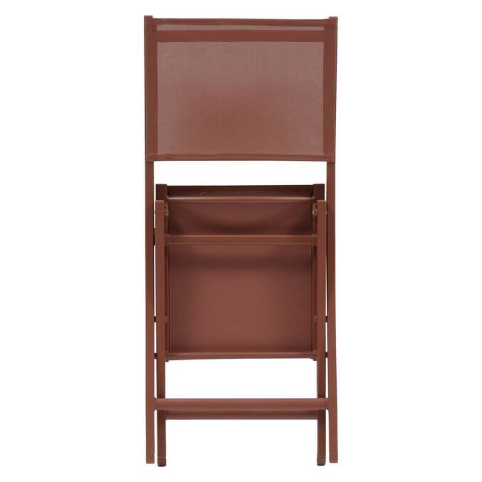 Set di 4 sedie da giardino pieghevoli ESSENTIA Mogano Acciaio trattato con epossidica, Alluminio trattato con epossidica, Texaline Marrone Mogano