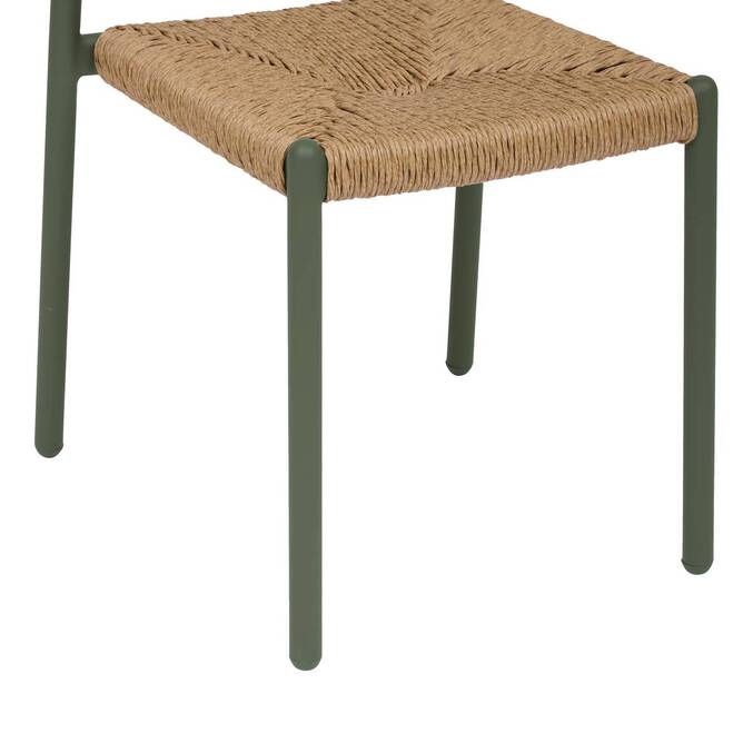 Sedia da giardino WISTTY Verde alloro Alluminio trattato con epossidica, resina intrecciata sintetica3795