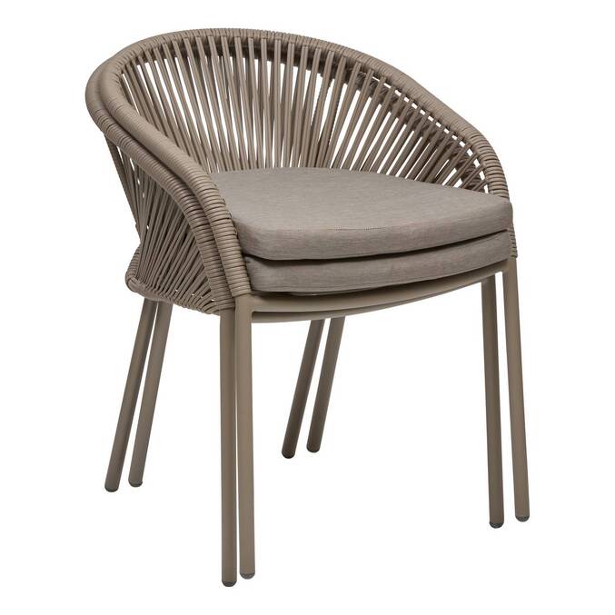 Sedia da giardino con braccioli ORYON Caffè Alluminio trattato con epossidica, Olefina3443