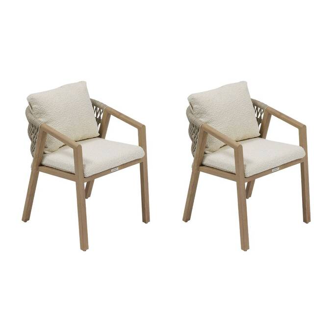Sedia da giardino con braccioli MYLORE Beige / Honey Alluminio trattato con epossidica, Poliestere riciclato Beige / Miele