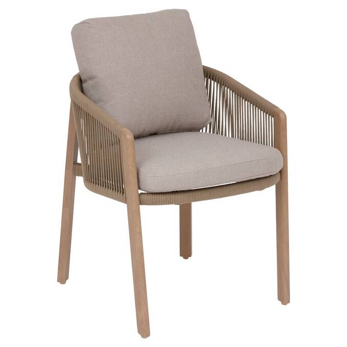 Sedia da giardino con braccioli NELORA Miele Alluminio trattato con epossidica, Poliestere riciclato3875