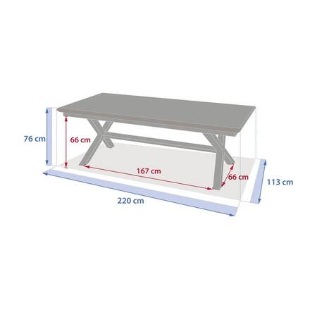 Tavolo da giardino rettangolare allungabile AXIOME Argilla / Miele 10 posti - Alluminio rivestito in epossidico