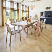 Tavolo da giardino rettangolare allungabile AXIOME Argilla / Miele 10 posti - Alluminio rivestito in epossidico Argilla / Miele