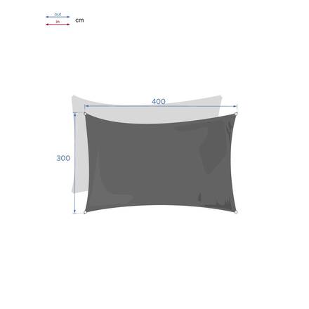 Vela de sombra retangular CURACAO Cinza 4 x 3 m - Poliéster