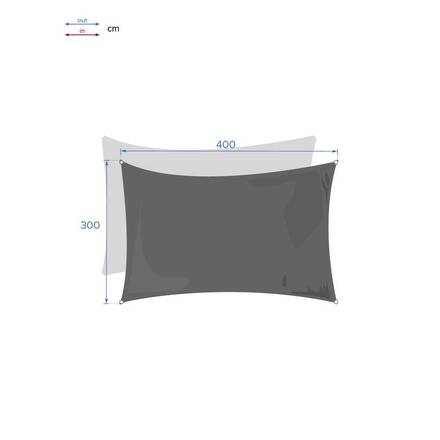 Vela de sombra retangular CURACAO Cinza 4 x 3 m - Poliéster