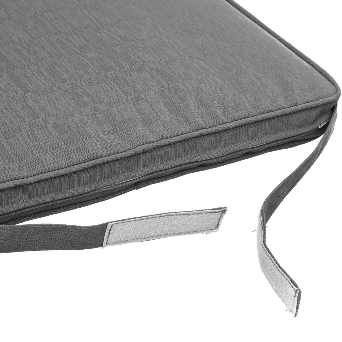 Almofada de cadeira com velcro KORAI Ardósia 40 x 40 cm - Poliéster Ardósia