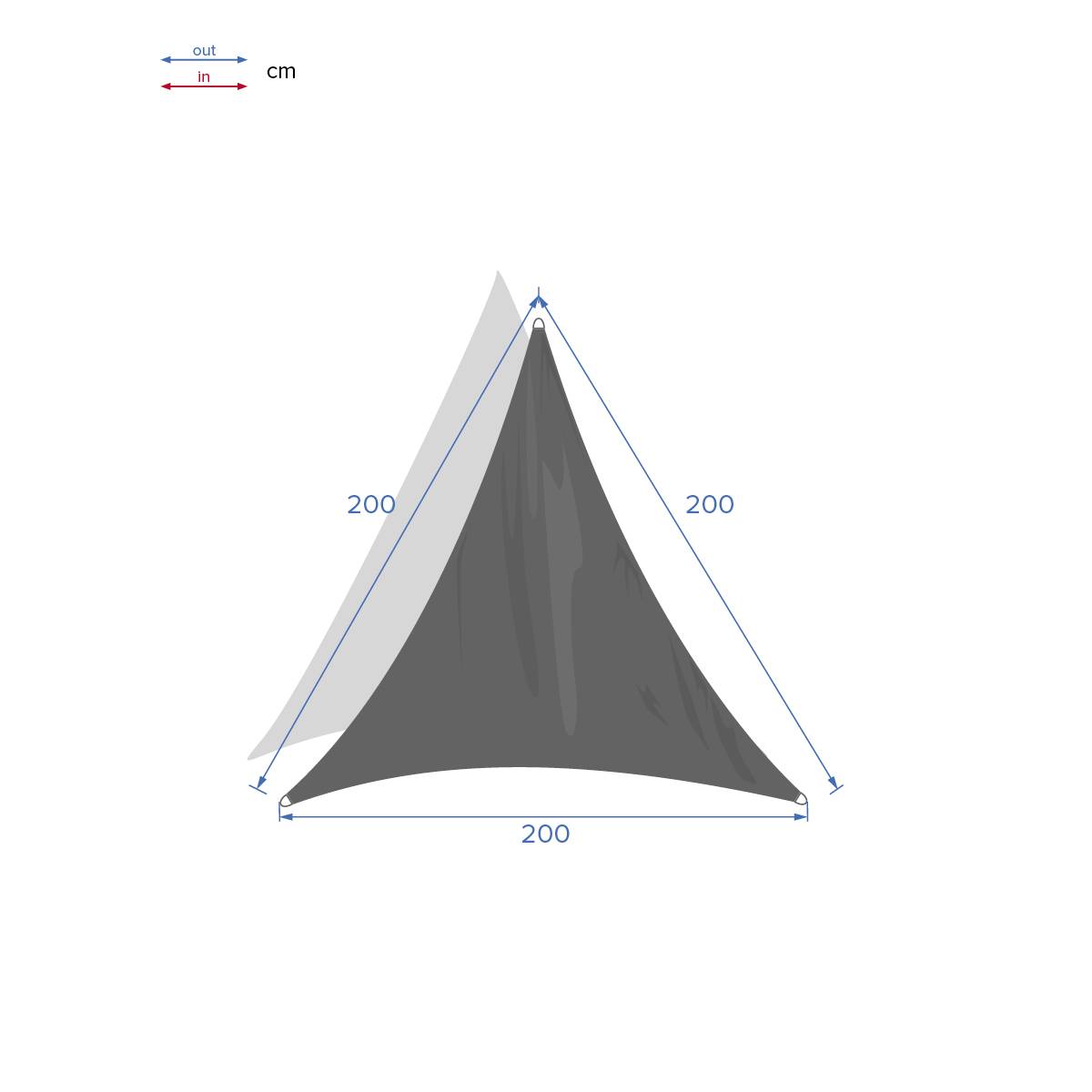 Vela de sombra triangular CURACAO Esmeralda 2 x 2 x 2 m - Poliéster Esmeralda