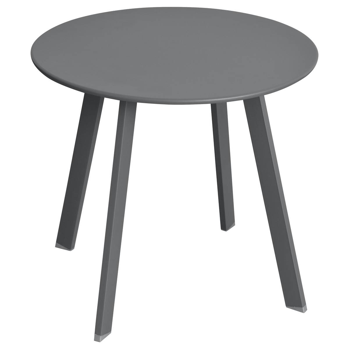 Mesa auxiliar de jardim redonda SAONA Grafite 50 x 45 cm - Aço com tratamento epóxi, Tratamento antiferrugem reforçado Grafite