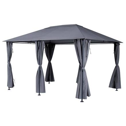 Gazebo retangular SANTORINI Ardósia Para SANTORINI 4 x 3 m - Aço com tratamento epóxi, Poliéster