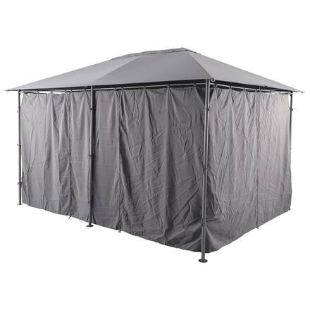 Gazebo retangular SANTORINI Ardósia Para SANTORINI 4 x 3 m - Aço com tratamento epóxi, Poliéster