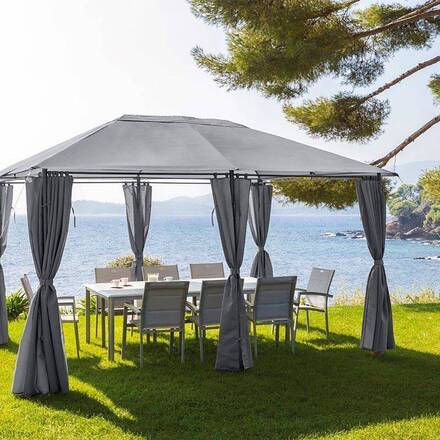 Cobertura de gazebo SANTORINI Ardósia Para SANTORINI 4 x 3 m - Poliéster