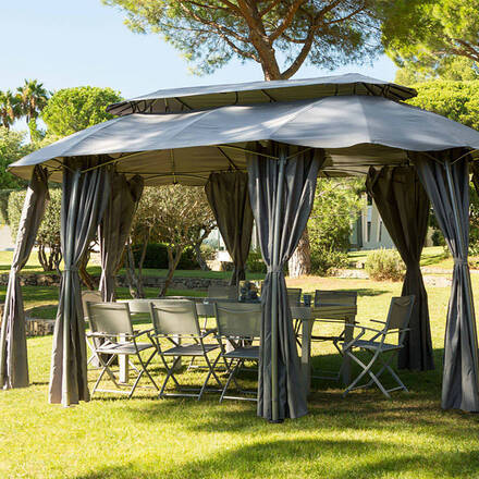 Cortinas para gazebo MALDIVES Ardósia Para MALDIVES 5 x 3 m - Poliéster