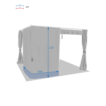Cortinas para gazebo PALMEIRA Ardósia Para PALMEIRA 3 x 3 m - Poliéster