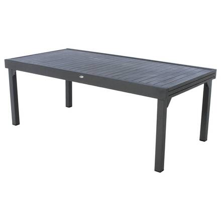 Mesa de jardim extensível PIAZZA Grafite 12 lugares - Alumínio tratado com epóxi