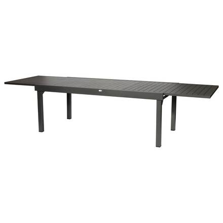 Mesa de jardim extensível PIAZZA Grafite 12 lugares - Alumínio tratado com epóxi