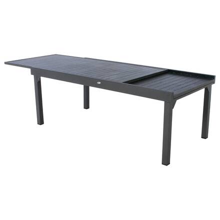 Mesa de jardim extensível PIAZZA Grafite 12 lugares - Alumínio tratado com epóxi