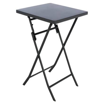 Mesa de jardim quadrada dobrável GREENSBORO Grafite 2 lugares - Aço tratado com epóxi, Tratamento anticorrosão reforçado