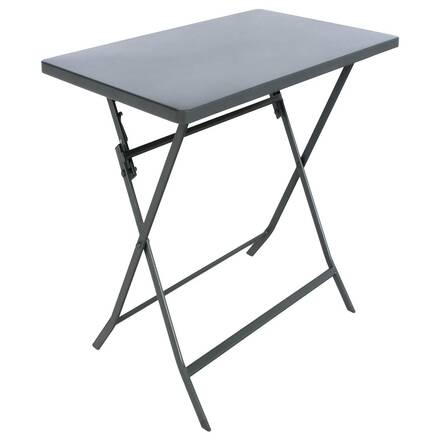 Mesa de jardim retangular dobrável GREENSBORO Grafite 4 lugares - Aço tratado com epóxi, Tratamento antiferrugem reforçado