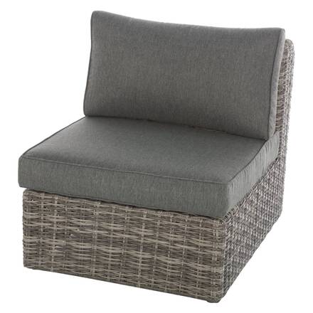 Conjunto de jardim com sofá de canto MOORÉA Terra de sombra 5 lugares - Alumínio tratado com epóxi, Resina sintética entrançada, Poliéster