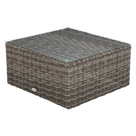 Conjunto de jardim com sofá de canto MOORÉA Terra de sombra 5 lugares - Alumínio tratado com epóxi, Resina sintética entrançada, Poliéster