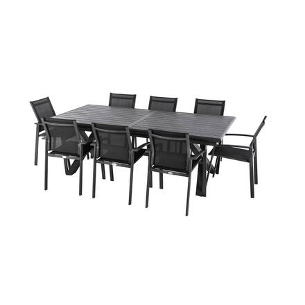 Mesa de jardim extensível AXIOME Ardósia granulada 10 lugares - Alumínio tratado com epóxi