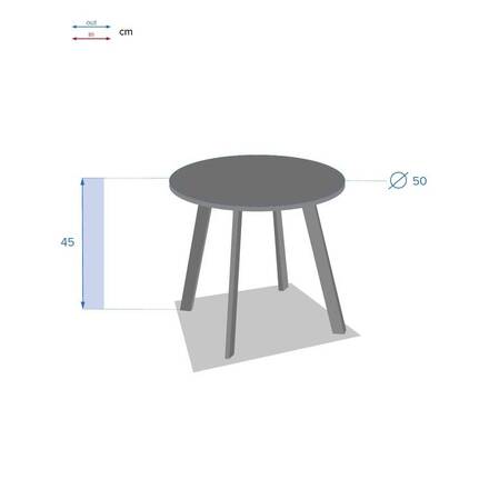 Mesa auxiliar de jardim redonda SAONA Grafite 50 x 45 cm - Aço com tratamento epóxi, Tratamento antiferrugem reforçado