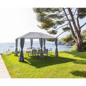 Gazebo retangular SANTORINI Ardósia Para SANTORINI 4 x 3 m - Aço com tratamento epóxi, Poliéster Ardósia