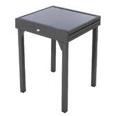 Mesa de jardim extensível PIAZZA Grafite 8 lugares - Alumínio tratado com epóxi, Vidro temperado Grafite