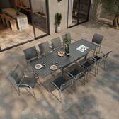 Mesa de jardim extensível PIAZZA Grafite 10 lugares - Alumínio tratado com epóxi Grafite