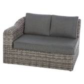 Conjunto de jardim com sofá de canto MOORÉA Terra de sombra 5 lugares - Alumínio tratado com epóxi, Resina sintética entrançada, Poliéster Terra de sombra