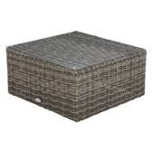 Conjunto de jardim com sofá de canto MOORÉA Terra de sombra 5 lugares - Alumínio tratado com epóxi, Resina sintética entrançada, Poliéster Terra de sombra