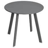 Mesa auxiliar de jardim redonda SAONA Grafite 50 x 45 cm - Aço com tratamento epóxi, Tratamento antiferrugem reforçado Grafite
