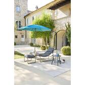 Mesa auxiliar de jardim redonda SAONA Grafite 50 x 45 cm - Aço com tratamento epóxi, Tratamento antiferrugem reforçado Grafite
