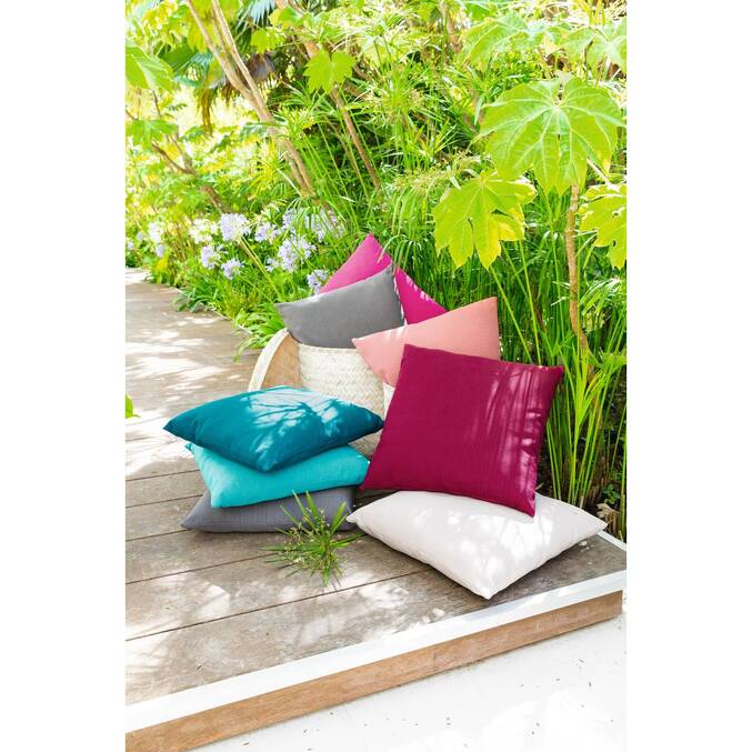Almofada decorativa de exterior KORAI Ardósia 40 x 40 cm - Poliéster Ardósia