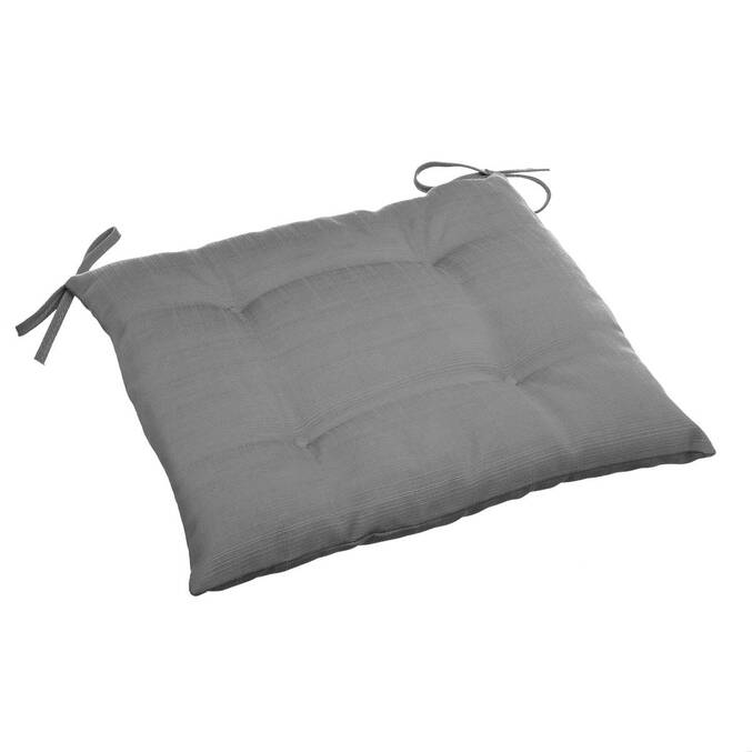 Almofada de cadeira quadrada 4 pontos KORAI Ardósia 40 x 40 cm - Poliéster Ardósia